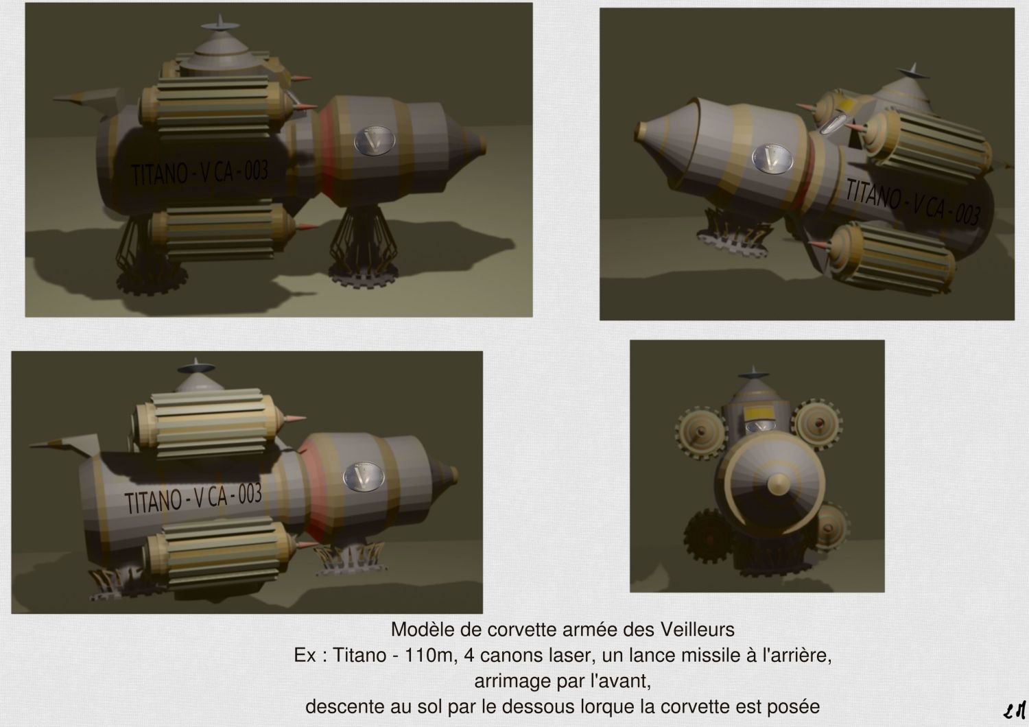Modèle de corvette armée des Veilleurs Modèle de corvette armée des Veilleurs